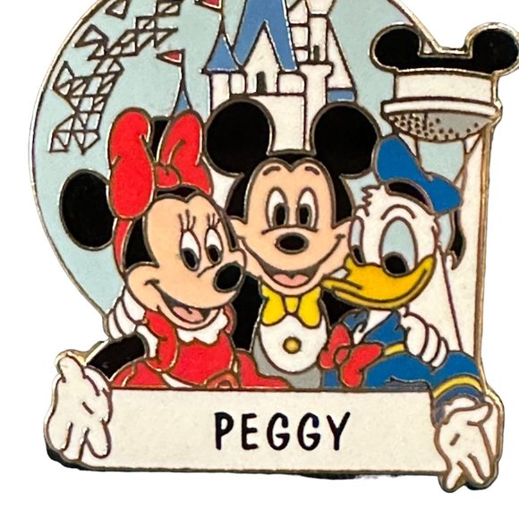 Disney Pin Mickey Minnie Donald Duck Peggy Trading Lapel Pin Authentic Vintage - Picture 2 of 4